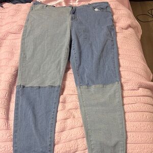 SHEIN Two-Tone Gray and Blue Women's Jeans